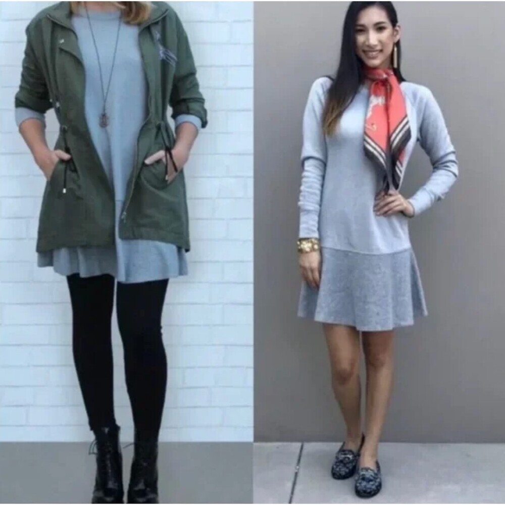 Cabi Flashdance Long Sleeve Drop Waist Tunic Dress Style 3459 Fall 2017 Small